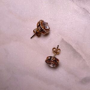 Elegant Gold and Silver Stud Earrings
